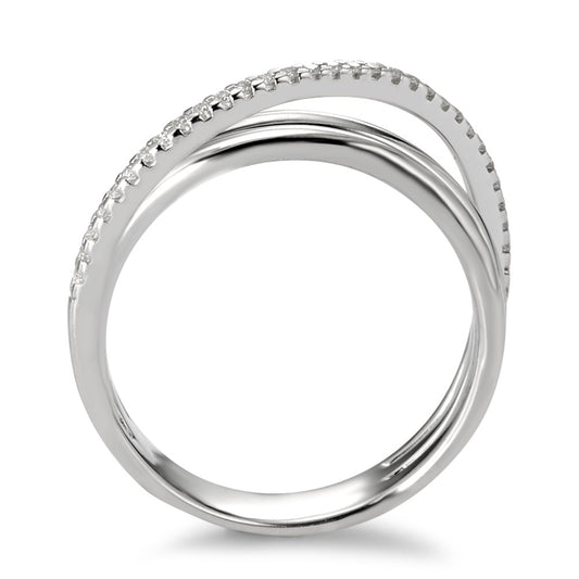 Ring 18k White Gold Diamond White, 0.14 ct, 33 Stones, brilliant, w-si