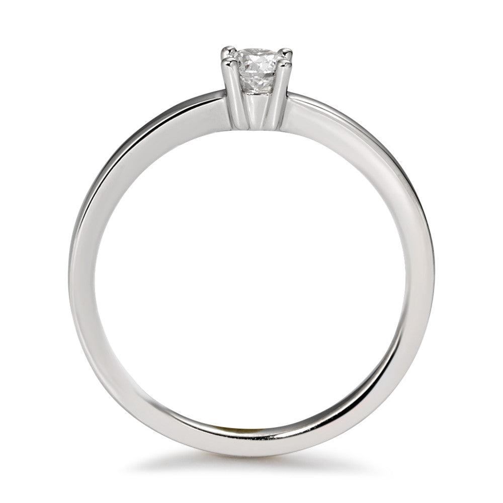 Solitaire ring 18k White Gold Diamond White, 0.20 ct, brilliant, w-si