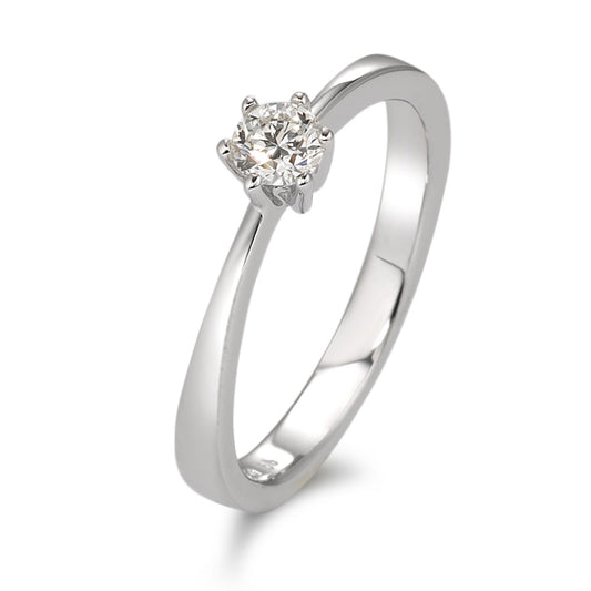 Solitaire ring 18k White Gold Diamond White, 0.20 ct, brilliant, w-si