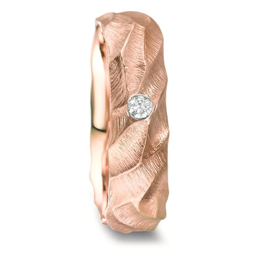 Wedding Ring 18k Red Gold Diamond 0.04 ct, w-si