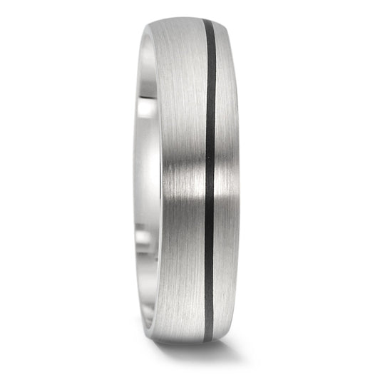 Wedding Ring 14k White Gold, Carbon