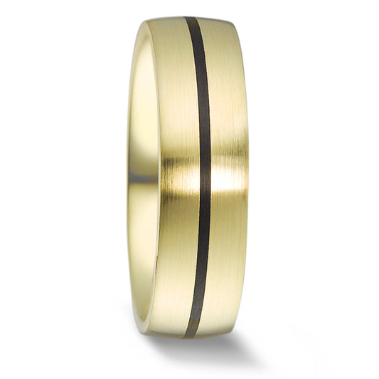 Wedding Ring 14k Yellow Gold, Carbon