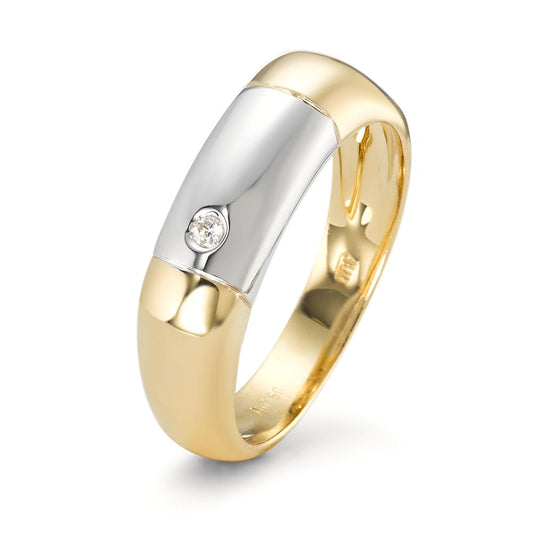 Ring 18k Yellow Gold, 18k White Gold Diamond 0.02 ct, w-si