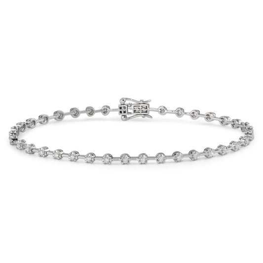 Bracelet 18k White Gold Diamond 0.49 ct, 37 Stones, w-si 18 cm