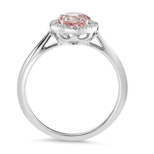 Ring 18k White Gold Morganite, Diamond 0.11 ct, w-si
