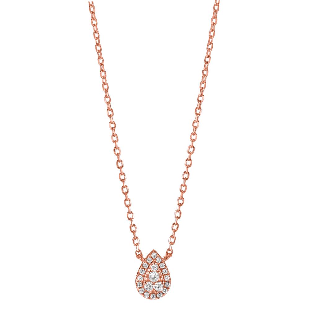Necklace Silver Zirconia Rose Gold plated 39-44 cm