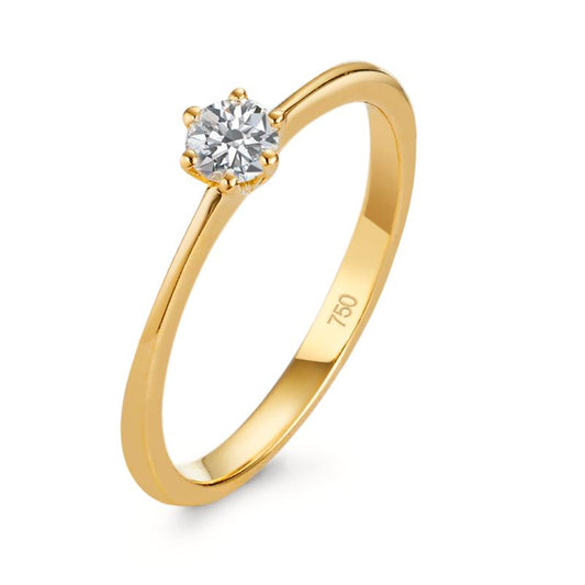 Solitaire ring 18k Yellow Gold Diamond 0.20 ct, w-si