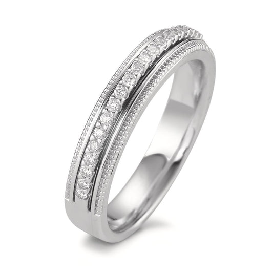 Ring 18k White Gold Diamond 0.21 ct, 23 Stones, brilliant, w-si