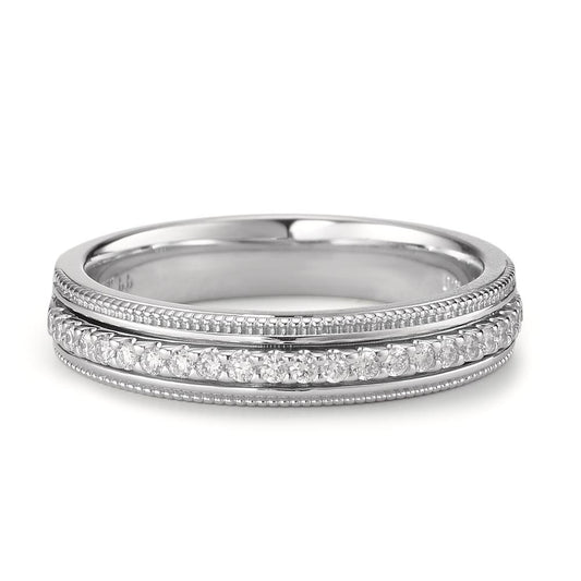 Ring 18k White Gold Diamond 0.21 ct, 23 Stones, brilliant, w-si