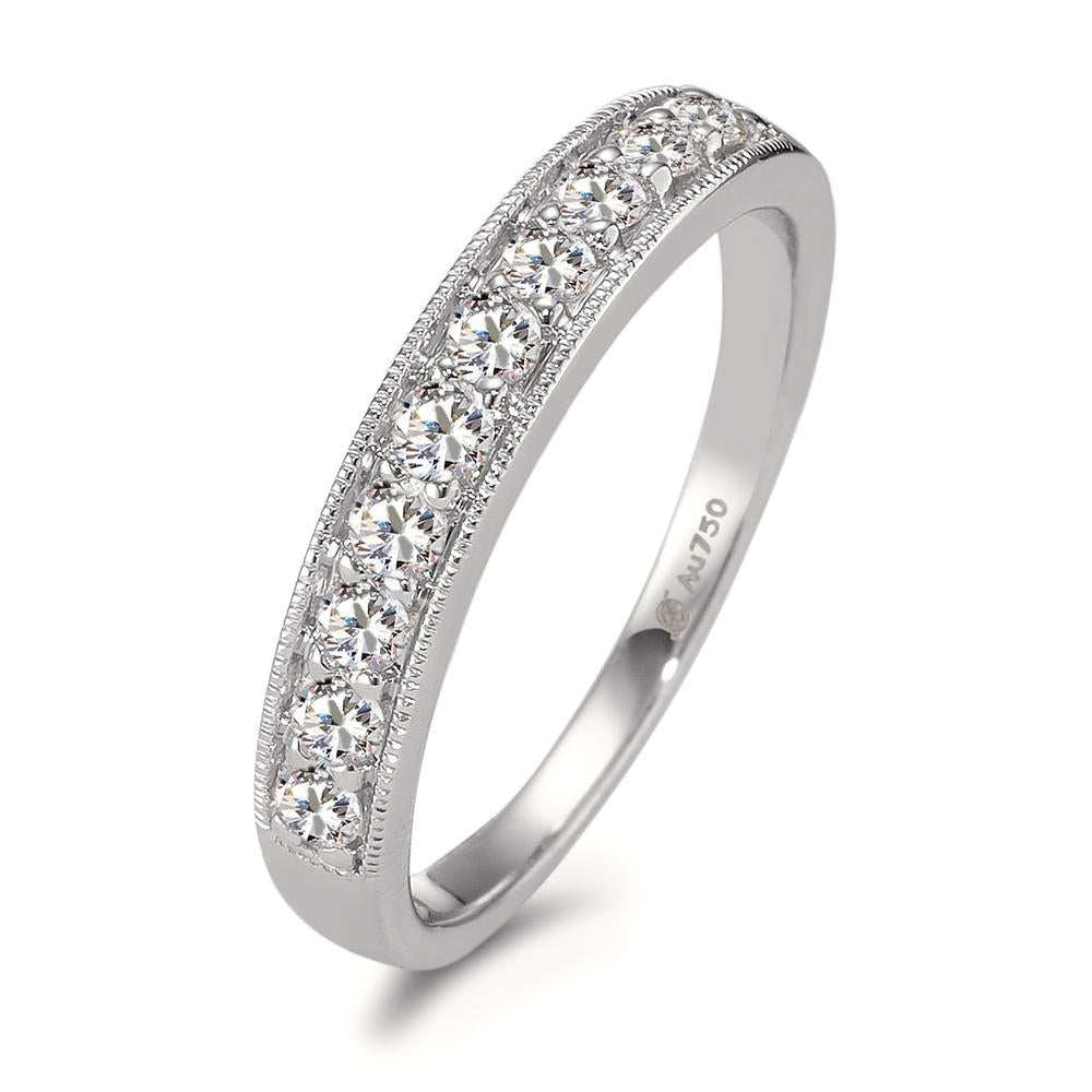 Memory ring 18k White Gold Diamond 0.35 ct, 10 Stones, w-si