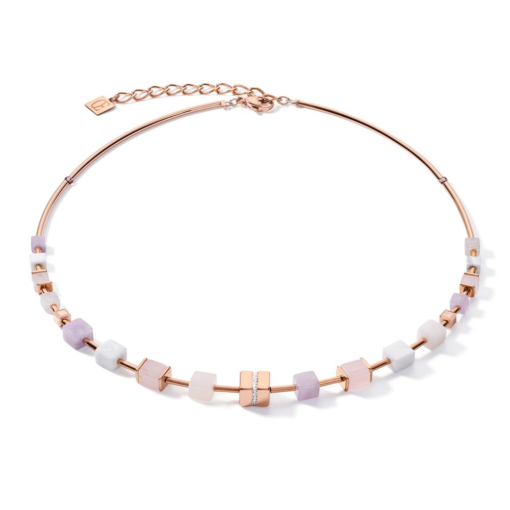 Necklace Stainless steel Rose IP coated 41.5-47.5 cm