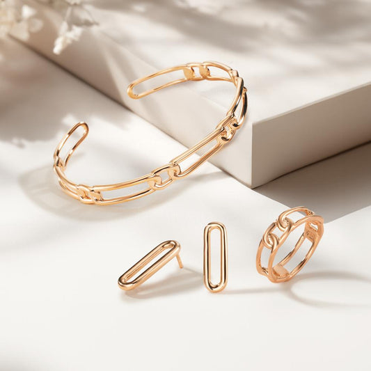Bangle Bronze Yellow Gold plated Ø45 mm