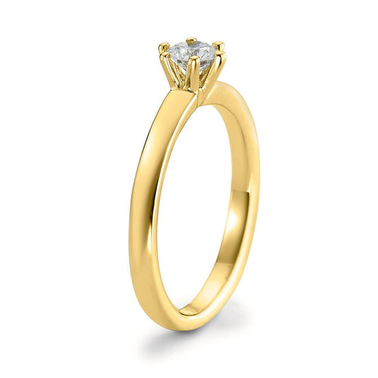 Solitaire ring 18k Yellow Gold Diamond White, 0.20 ct, brilliant, w-si