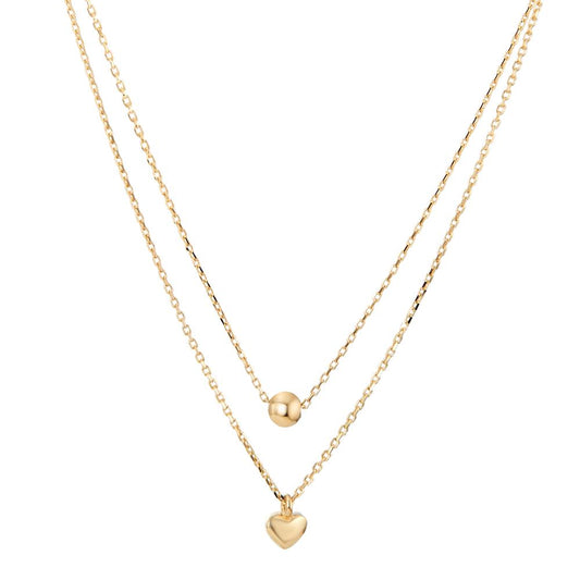 Necklace 14k Yellow Gold Heart 42-45 cm