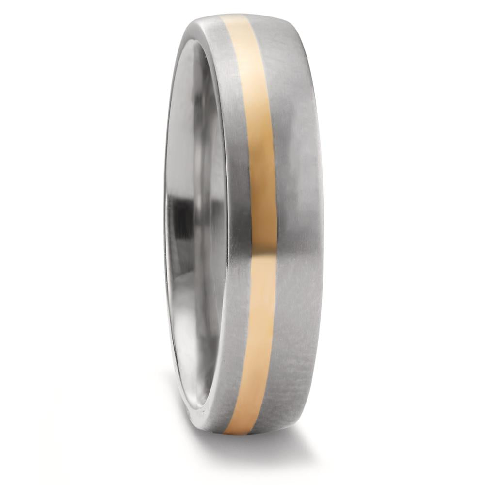 Wedding Ring Titanium, 18k Yellow Gold