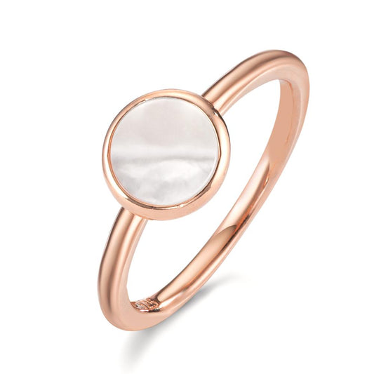 Ring Silver Gold plated Mother of pearl White Ø7.5 mm