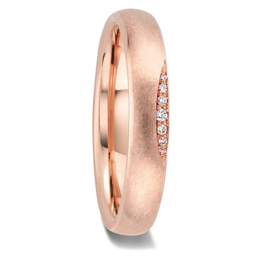 Wedding Ring 18k Rose Gold Diamond 0.032 ct, 7 Stones, w-si