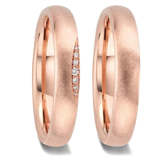 Wedding Ring 18k Rose Gold Diamond 0.032 ct, 7 Stones, w-si
