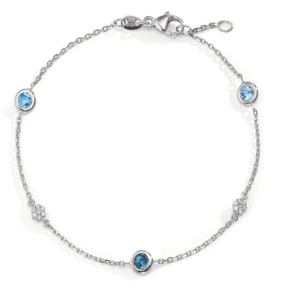 Bracelet 18k White Gold Topaz 17-18 cm
