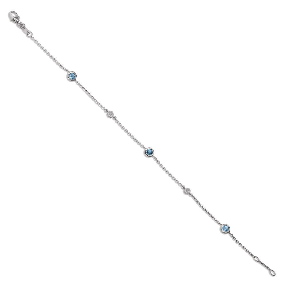 Bracelet 18k White Gold Topaz 17-18 cm