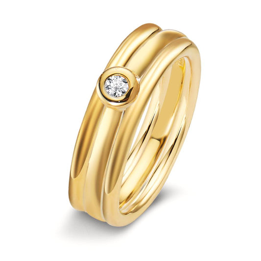 Ring 18k Yellow Gold Diamond White, 0.03 ct, w-si