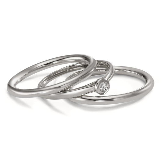Ring 18k White Gold Diamond 0.03 ct, w-si