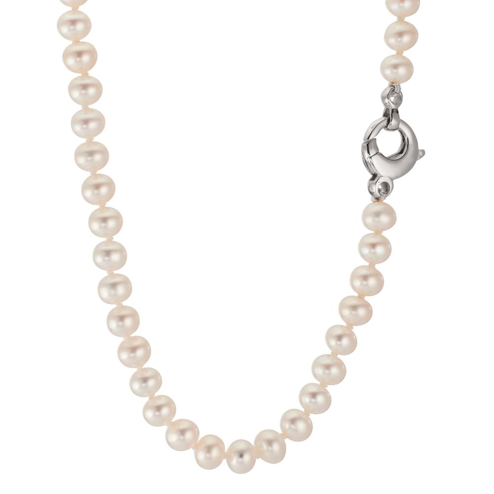 Necklace 18k White Gold Freshwater pearl White, 5.5 mm 46 cm