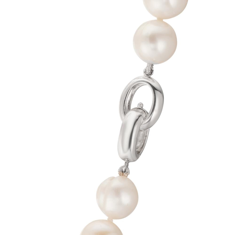 Necklace Silver Freshwater pearl White, 12 mm 48 cm
