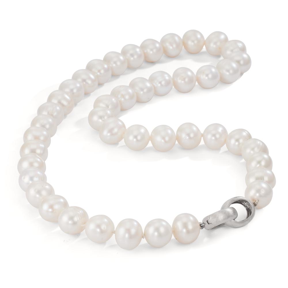 Necklace Silver Freshwater pearl White, 12 mm 50 cm