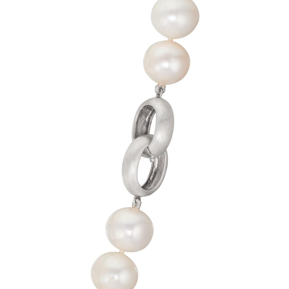 Necklace Silver Freshwater pearl White, 12 mm 50 cm