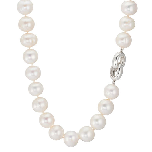Necklace Silver Freshwater pearl White, 12 mm 50 cm