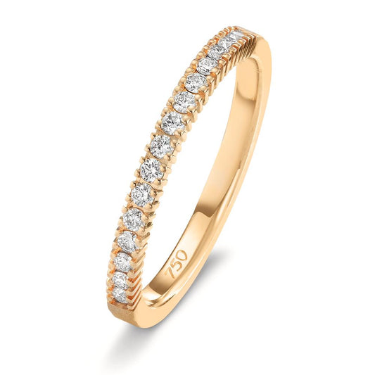 Wedding Ring 18k Rose Gold Diamond 0.225 ct, 15 Stones, w-si