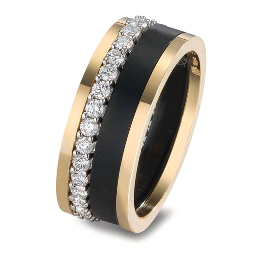 Ring set 18k Yellow Gold, 18k White Gold, Titanium Diamond 0.75 ct, w-si