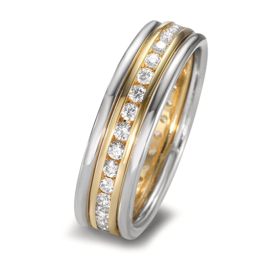 Ring set 18k Yellow Gold, 18k White Gold Diamond 0.50 ct, w-si
