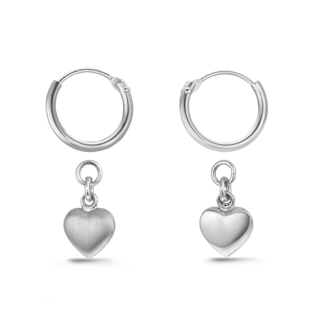 Hoop with pendant Silver Heart