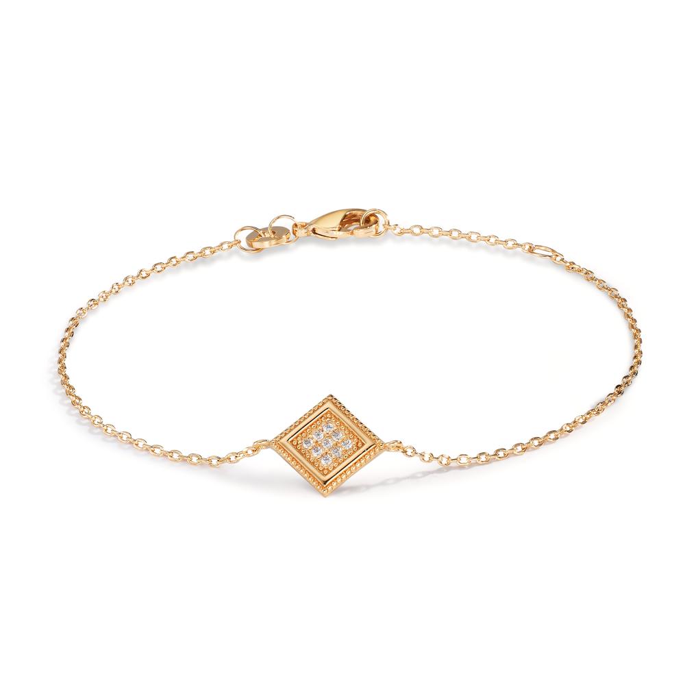 Bracelet Bronze Zirconia 9 Stones Gold plated 16-18 cm