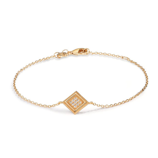 Bracelet Bronze Zirconia 9 Stones Gold plated 16-18 cm