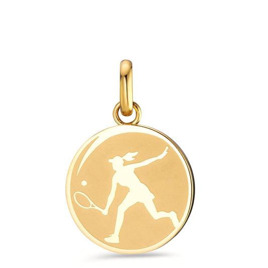 Pendant Stainless steel Yellow IP coated Tennis Ø18 mm