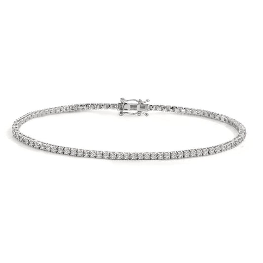Bracelet 18k White Gold Diamond 1 ct, 92 Stones, w-si 19 cm