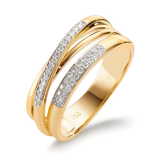 Ring 18k Yellow Gold Diamond 0.14 ct, w-si