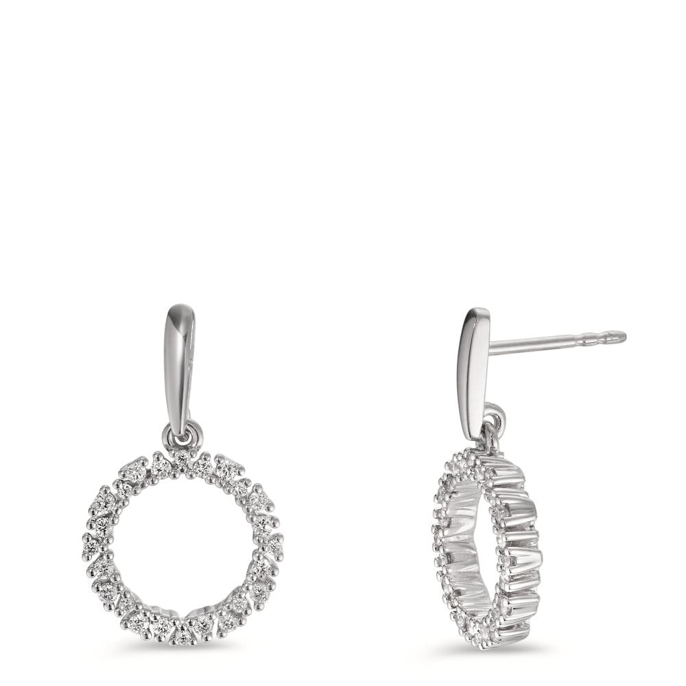 Drop Earrings 18k White Gold Diamond 0.33 ct, w-si Ø12.5 mm