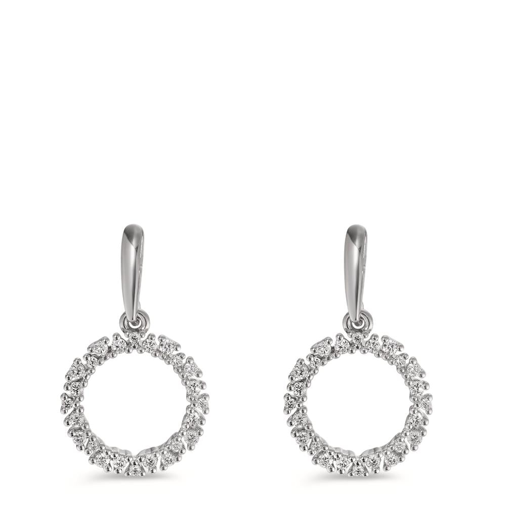 Drop Earrings 18k White Gold Diamond 0.33 ct, w-si Ø12.5 mm