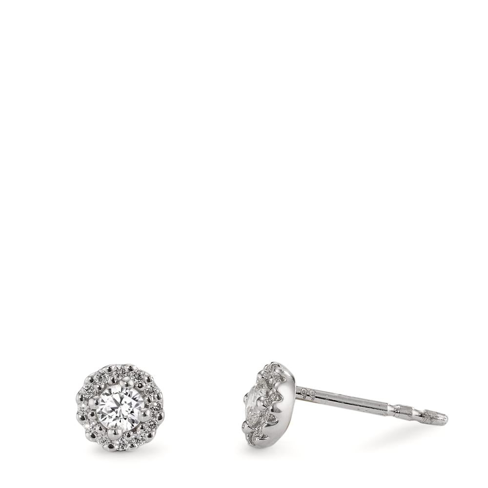 Stud earrings 18k White Gold Diamond 0.24 ct, w-si Ø5 mm