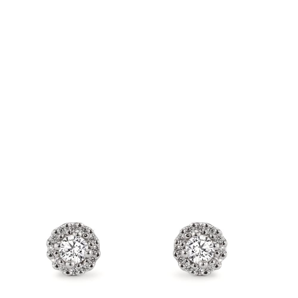 Stud earrings 18k White Gold Diamond 0.24 ct, w-si Ø5 mm