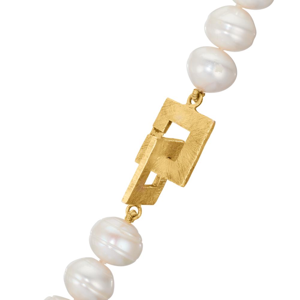 Necklace Silver Freshwater pearl 10-10.5 mm 52 cm