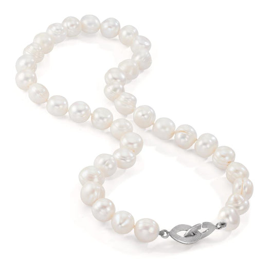 Necklace Silver Freshwater pearl, 10.5 mm 49 cm