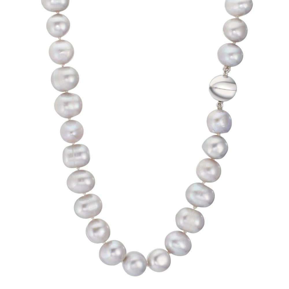Necklace 18k White Gold Freshwater pearl Gray 10.5-11 mm 42 cm