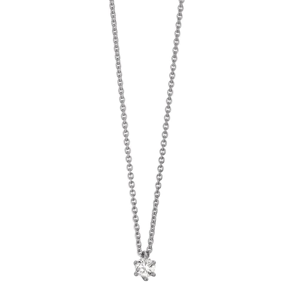 Necklace 18k White Gold Diamond 0.15 ct, w-si 40-42 cm