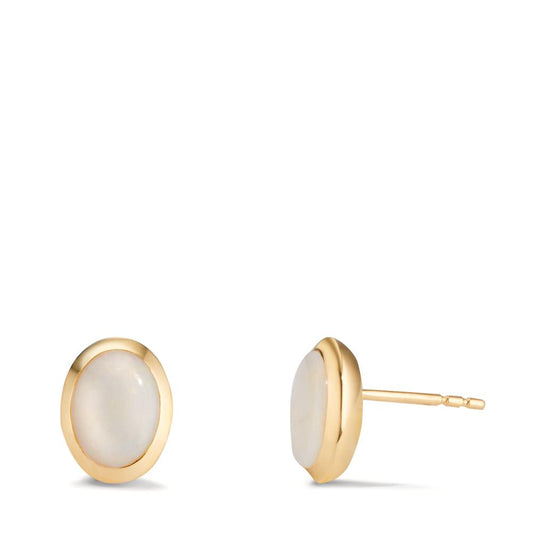 Stud earrings 18k Yellow Gold Opal 2 Stones