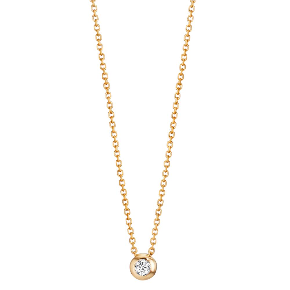 Necklace 18k Yellow Gold Diamond 0.03 ct, w-si 42-45 cm